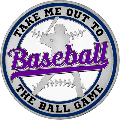 Purple "Baseball" with Navy Blue Outer Circular Borders